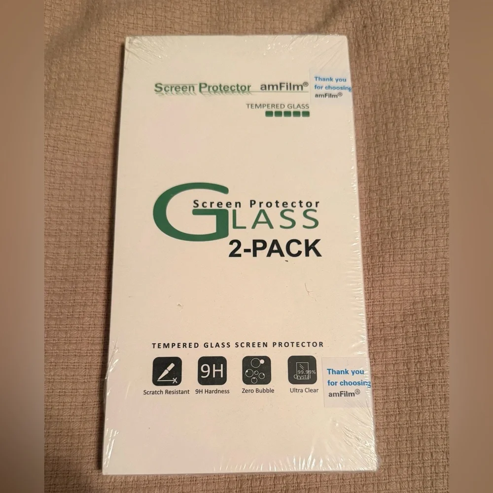 amFilm Screen Protector Glass 2-Pack